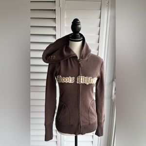 ROOTS Full zip Hoodie size M brown
